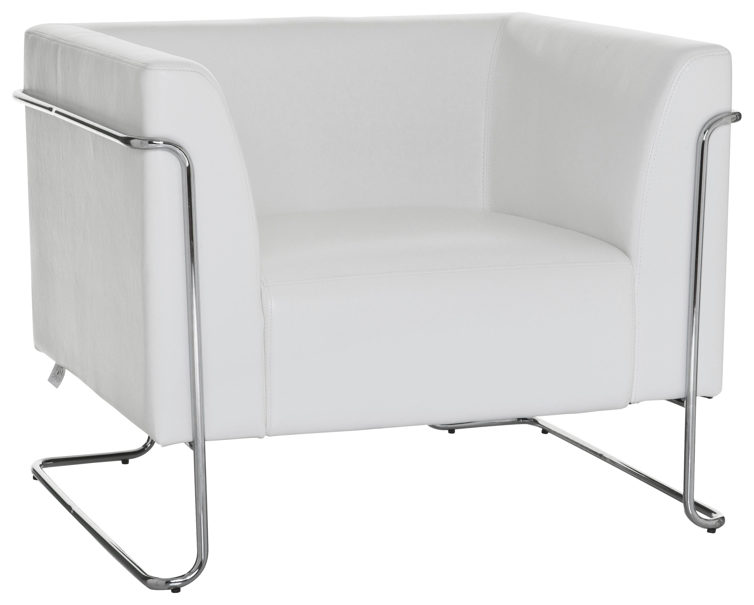 Designsessel Curacao Weiß - Chromfarben/Weiß, MODERN, Textil (88/74/74cm) - MID.YOU