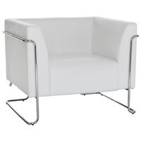 Designsessel Curacao Weiß - Chromfarben/Weiß, MODERN, Textil (88/74/74cm) - MID.YOU