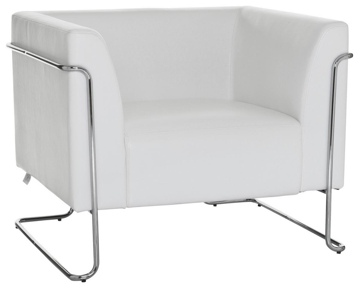Designsessel Curacao Weiß - Chromfarben/Weiß, MODERN, Textil (88/74/74cm) - MID.YOU