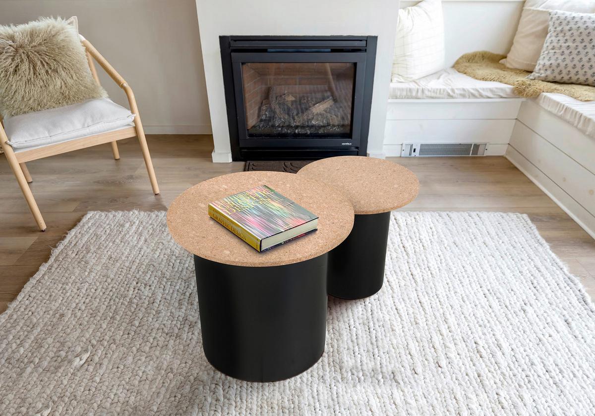 Beistelltischset Naturfarben/schwarz B: 50 Cm - Schwarz/Naturfarben, Design, Holz/Holzwerkstoff (50-40/50-40/45-38cm) - Livetastic