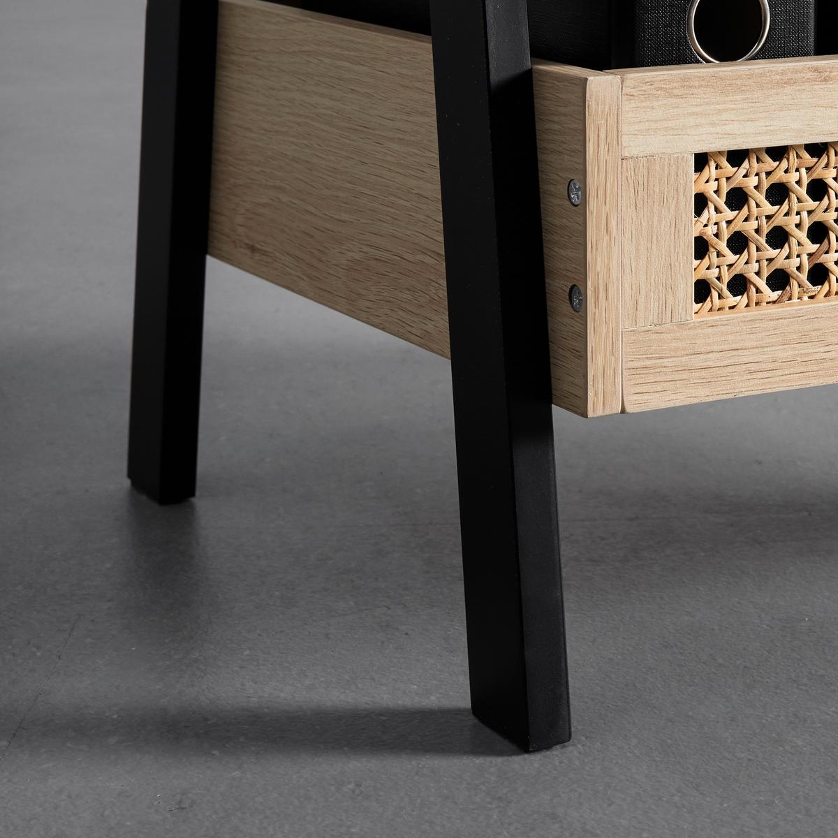 Regál DENIS - černá/přírodní barvy, Moderní, dřevo/kompozitní dřevo (45/110/35cm) - Bessagi Home