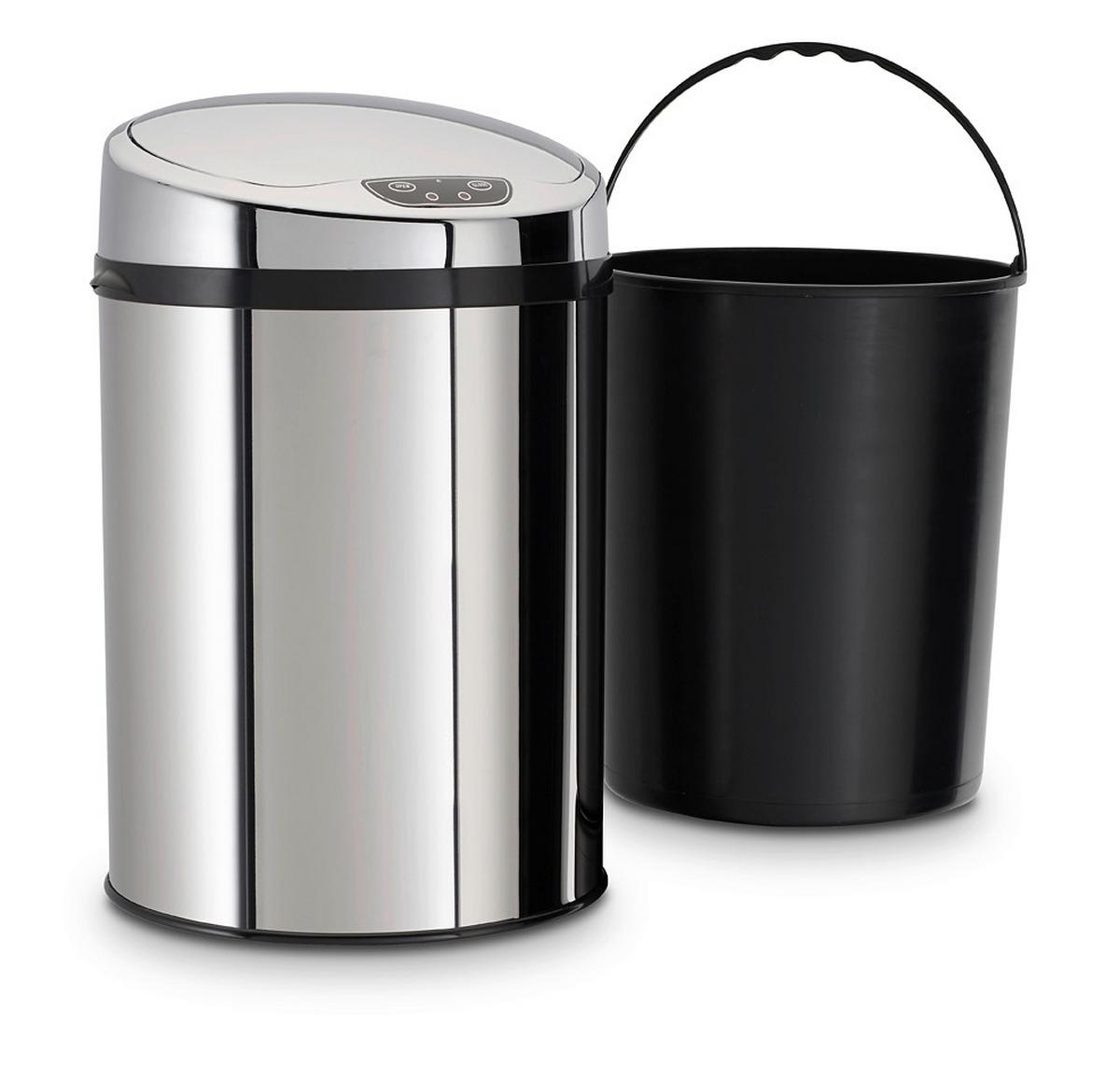 ODPADKOVÝ KÔŠ IR SENSOR - INOX - 30L - čierna/strieborná, Trend, kov/plast (31/31/61,5cm) - Echtwerk