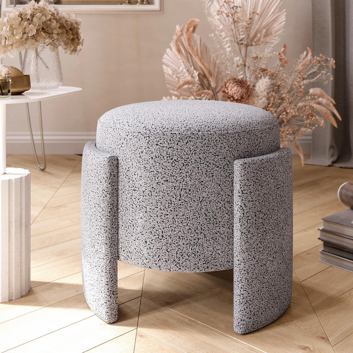 Hocker Ash, Grau B: 39 cm - Grau, Design, Textil (39/40/39cm) - Livetastic