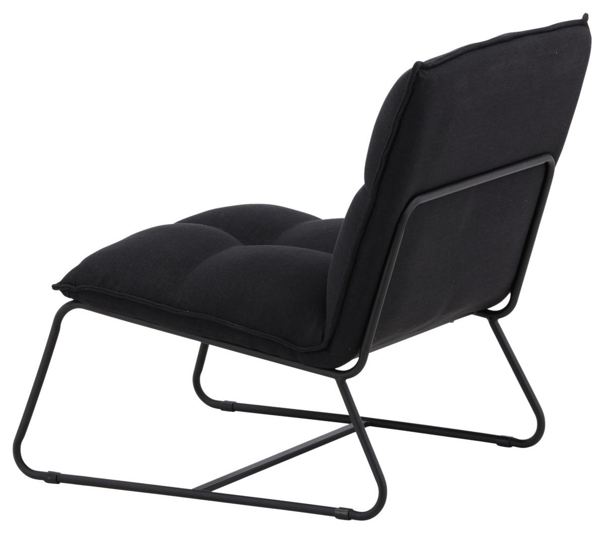 Sessel Madison - Schwarz, Design, Textil/Metall (62/78/83cm) - Livetastic