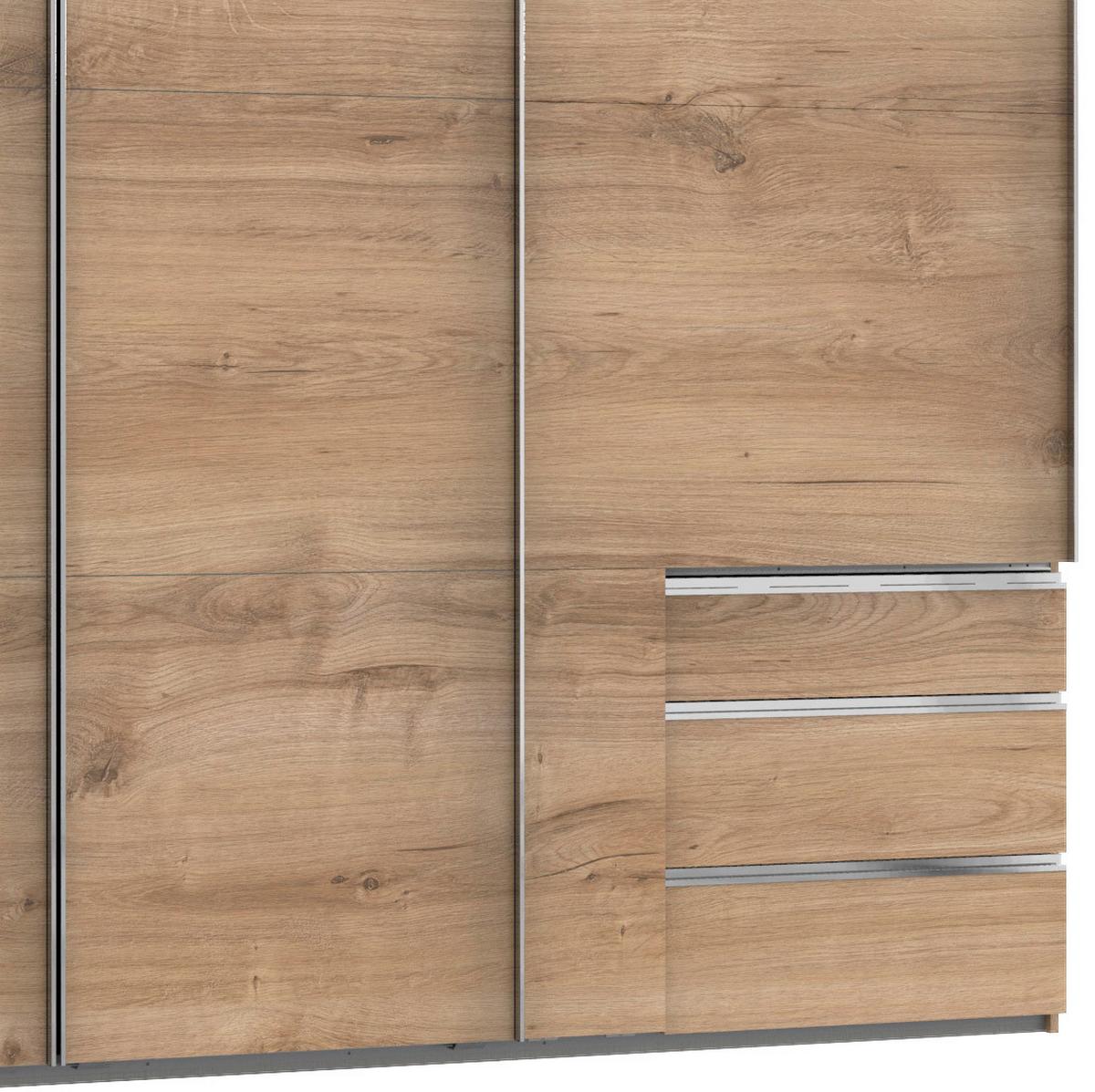 Schwebetürenschrank Mit Laden 350cm Level 36a, Eiche - Eichefarben, Basics, Holzwerkstoff (350,00/216,00/65,00cm) - MID.YOU