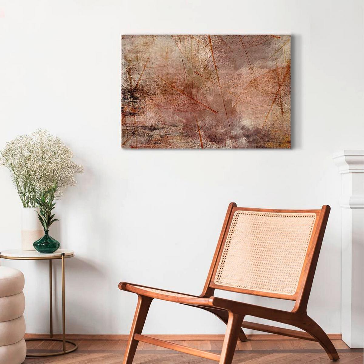 Leinwandbild Imprint Of Nature Ecru Cappuccino B: 90 cm - Ecru/Cappuccino, Basics, Holz/Textil (90/60/1,2cm) - artgeist