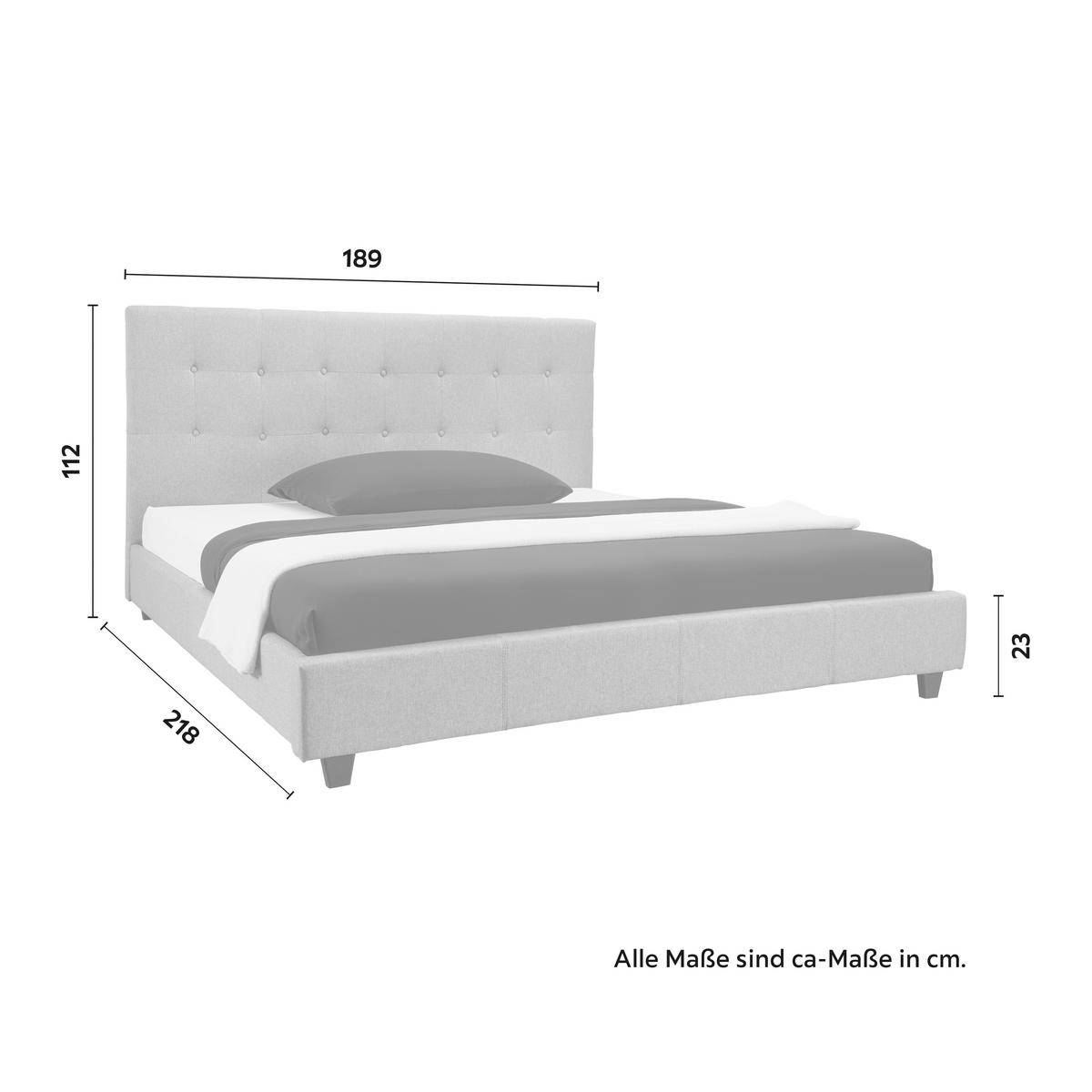 Manželská postel Frederico, 180x200, světle šedá - černá/světle šedá, Moderní, dřevo/kompozitní dřevo (180/200cm) - Bessagi Home