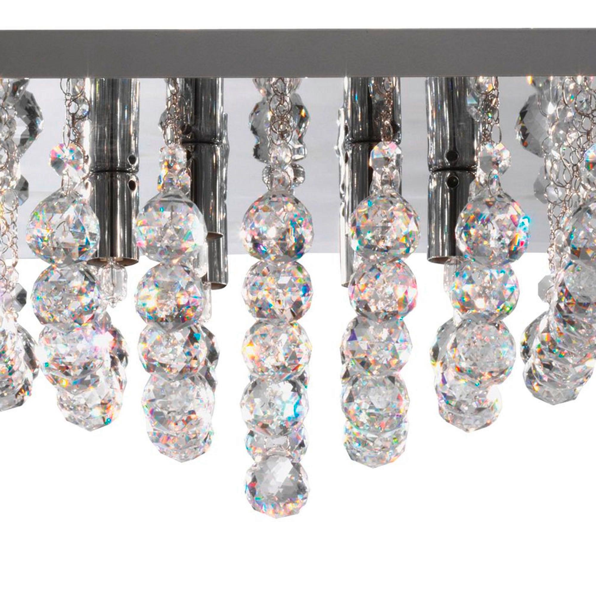 Deckenleuchte Hanna 4lt 6404-4cc - Klar/Silberfarben, Basics, Glas/Metall (34/34/17cm)