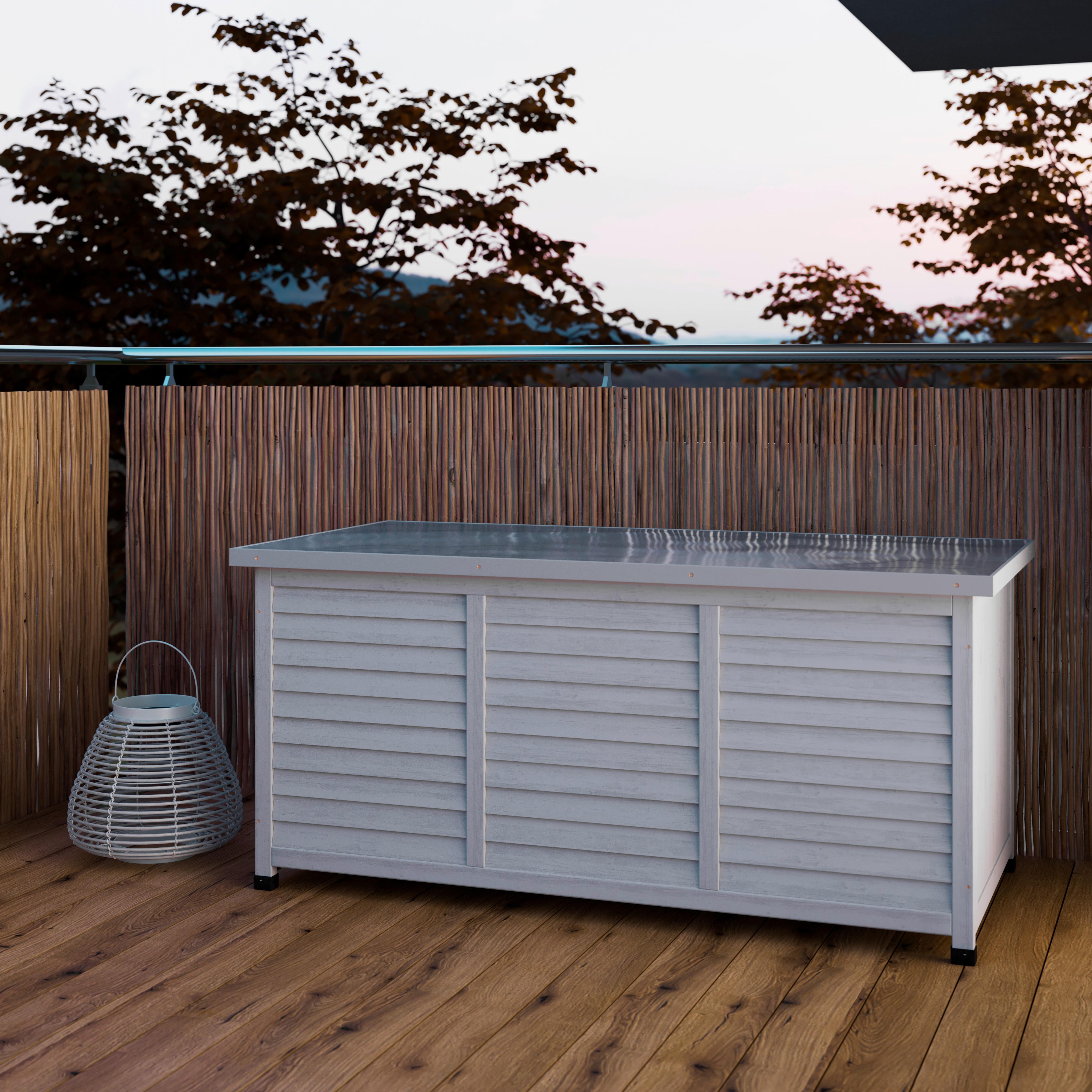 BOX NA VANKÚŠE BIONA - sivá, Modern, kov/drevo (132/60/66cm) - Bessagi Garden