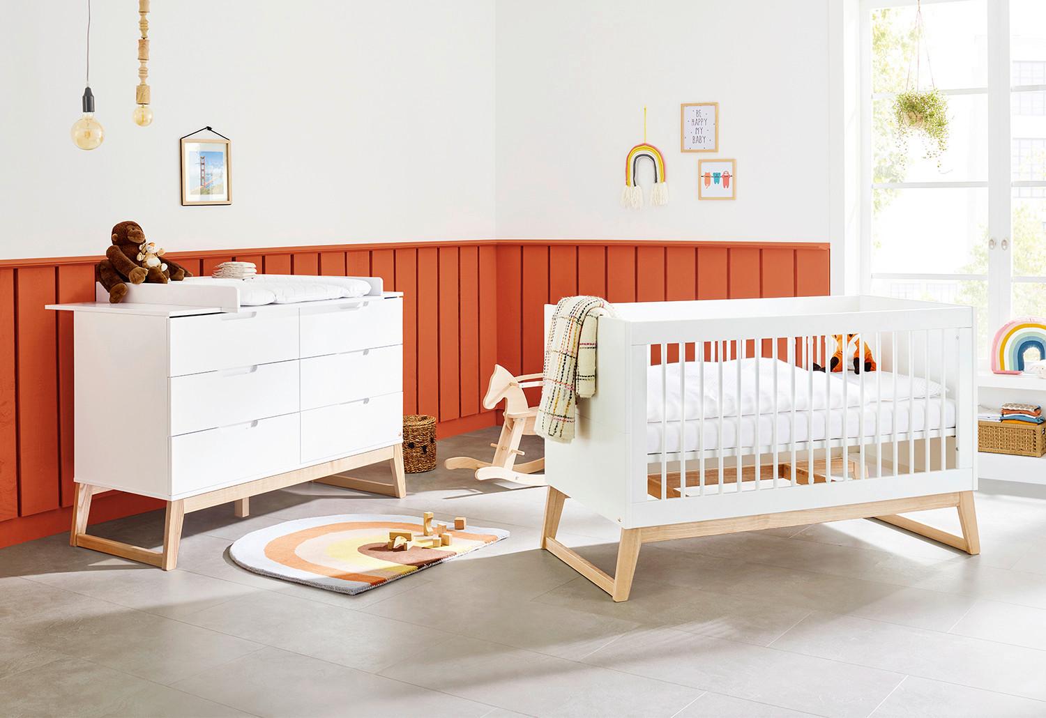 Babyzimmer 093466x Bridge - Eschefarben/Weiß, Design, Holz/Holzwerkstoff - Pinolino