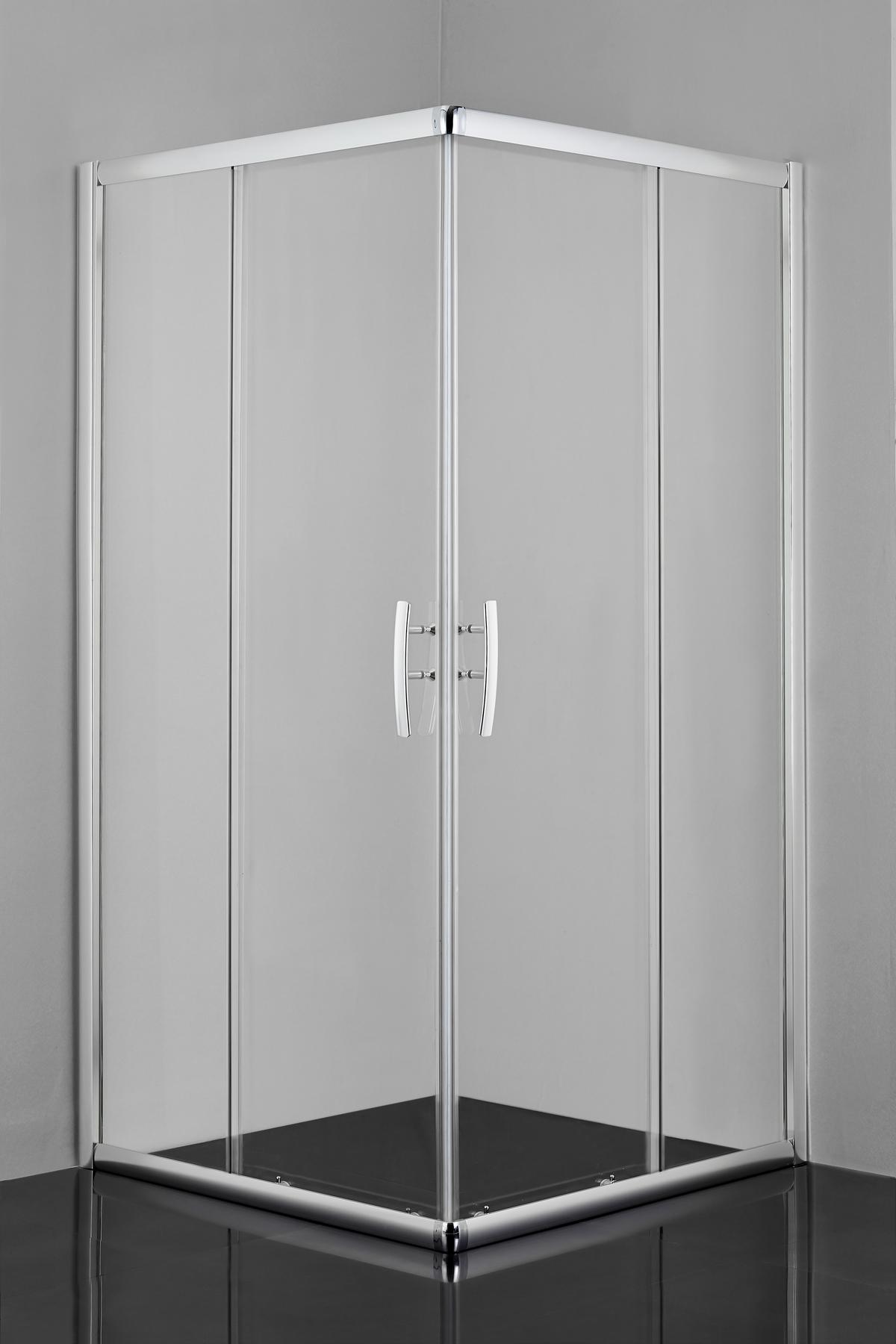 Eckeinstieg Proline B90c - Chromfarben, KONVENTIONELL, Glas/Metall (90/200/90cm)