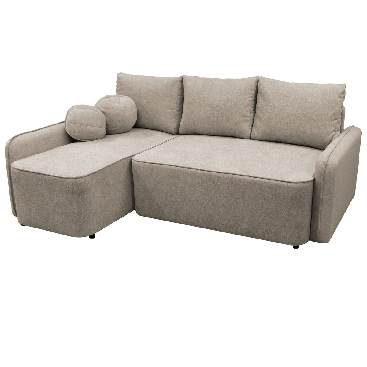 Ecksofa Fancy Taupe 143x209 cm - Taupe/Schwarz, Design, Textil (143/209cm) - MID.YOU