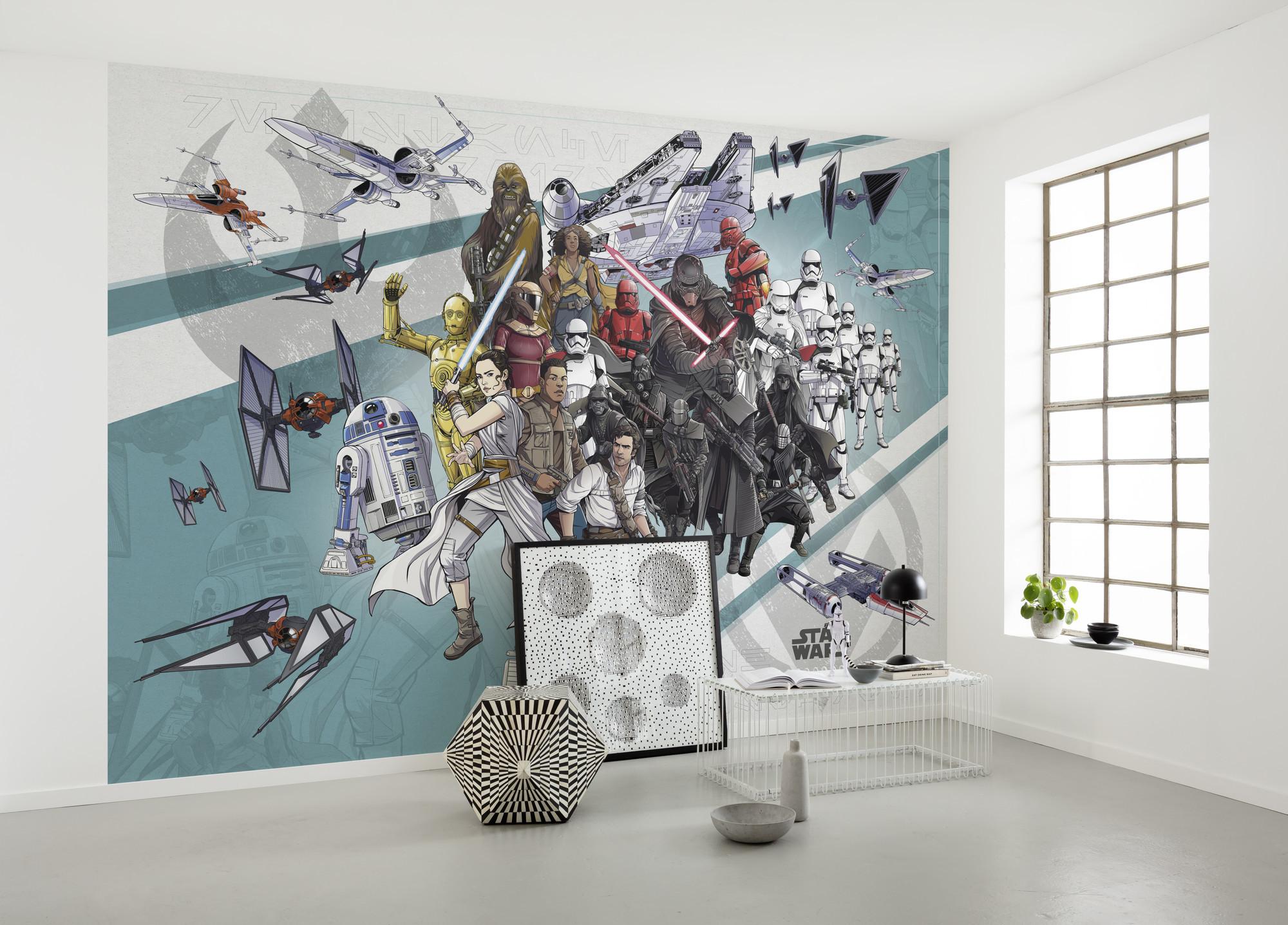 Fototapete Star Wars Cartoon Collage Wide - Multicolor, Trend, Textil (400/280cm)