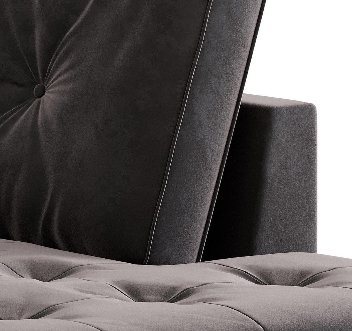 Ecksofa Scott - Edelstahlfarben/Anthrazit, Design, Textil (205/259cm) - Livetastic