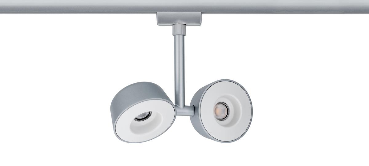 Schienensystem Urail Strahler 95471 2x LED-Spots verstellbar - Chromfarben, Design, Kunststoff/Metall (19/18/4cm) - Paulmann