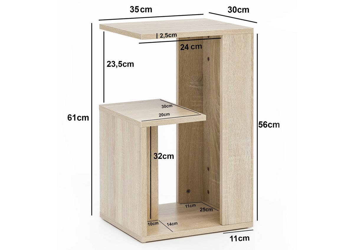 Beistelltisch B: ca. 35 cm Sonoma Eiche - Sonoma Eiche, Design, Holzwerkstoff (30/35/61cm) - MID.YOU
