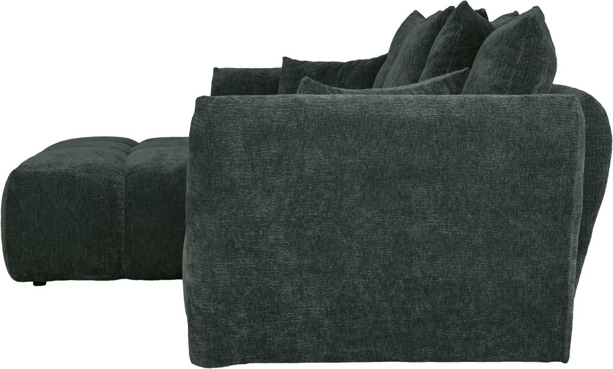 Univerzálna sedačka CAMMELLIO, tm.zelená ženilka, 7 vankúšov - čierna/tmavozelená, Modern, textil (296/75-95/189cm) - Mömax