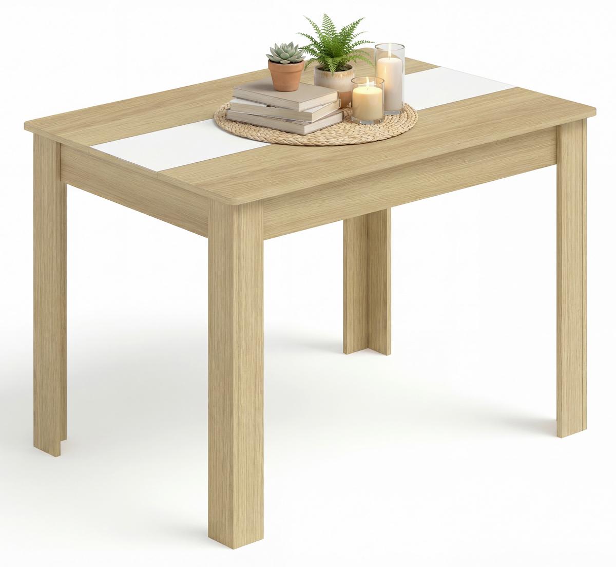 Esstisch Disalo Weiß/Honigeiche L: 115cm - Honigeiche/Weiß, MODERN, Holzwerkstoff (115/80/75cm) - MID.YOU