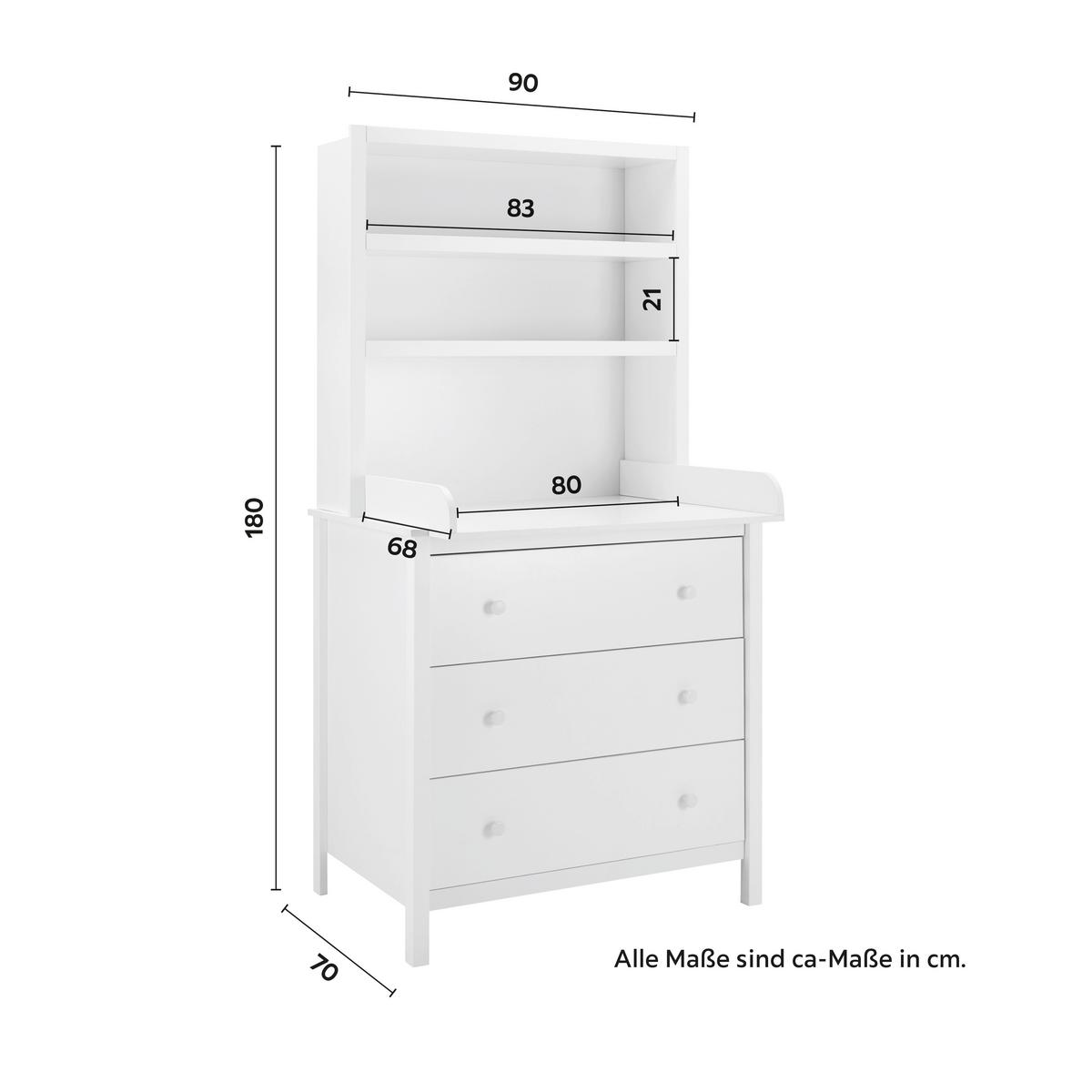 Přebalovací pult MARIA - bílá, Moderní, plast (90/180/70cm) - Bessagi Kids