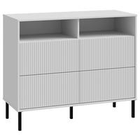 KOMODA NEKTARIUS - čierna/svetlosivá, Modern, kov/kompozitné drevo (103,1/85,6/42cm)