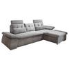 Ecksofa mit Schlaffunktion Nalo Longchair, Webstoff - Schlammfarben/Silberfarben, KONVENTIONELL, Holzwerkstoff/Textil (268/170cm) - MID.YOU
