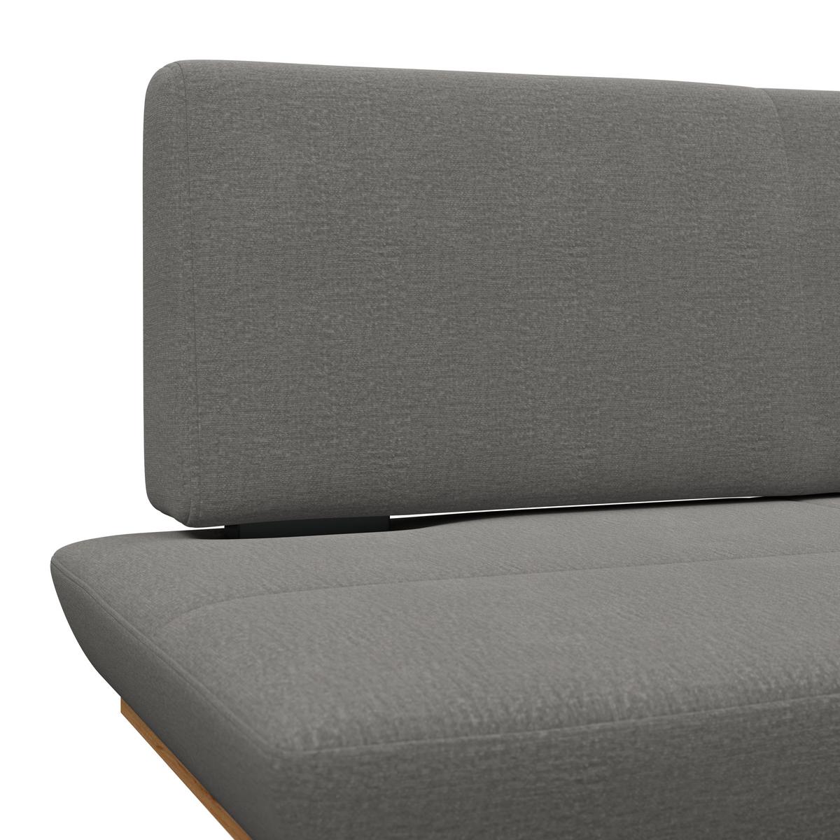 Sitzbank Tristan Webstoff grau, B: 130cm - Schwarz/Grau, MODERN, Holz/Textil (130/48/90cm) - James Wood