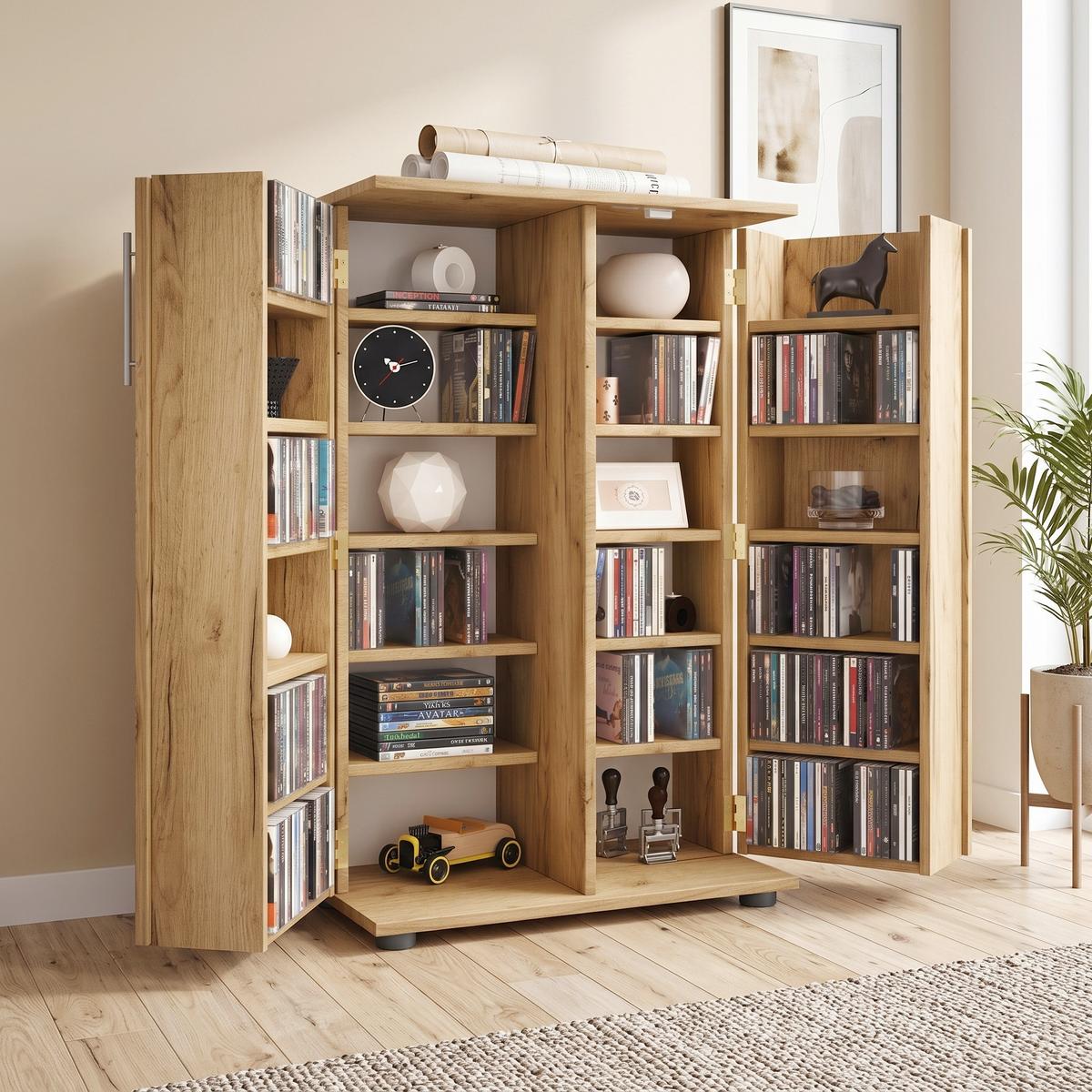 CD-REGAL Engalo Eiche Dekor B: 60 cm - Honigeiche/Schwarz, Design, Holzwerkstoff (60/93/31cm) - MID.YOU