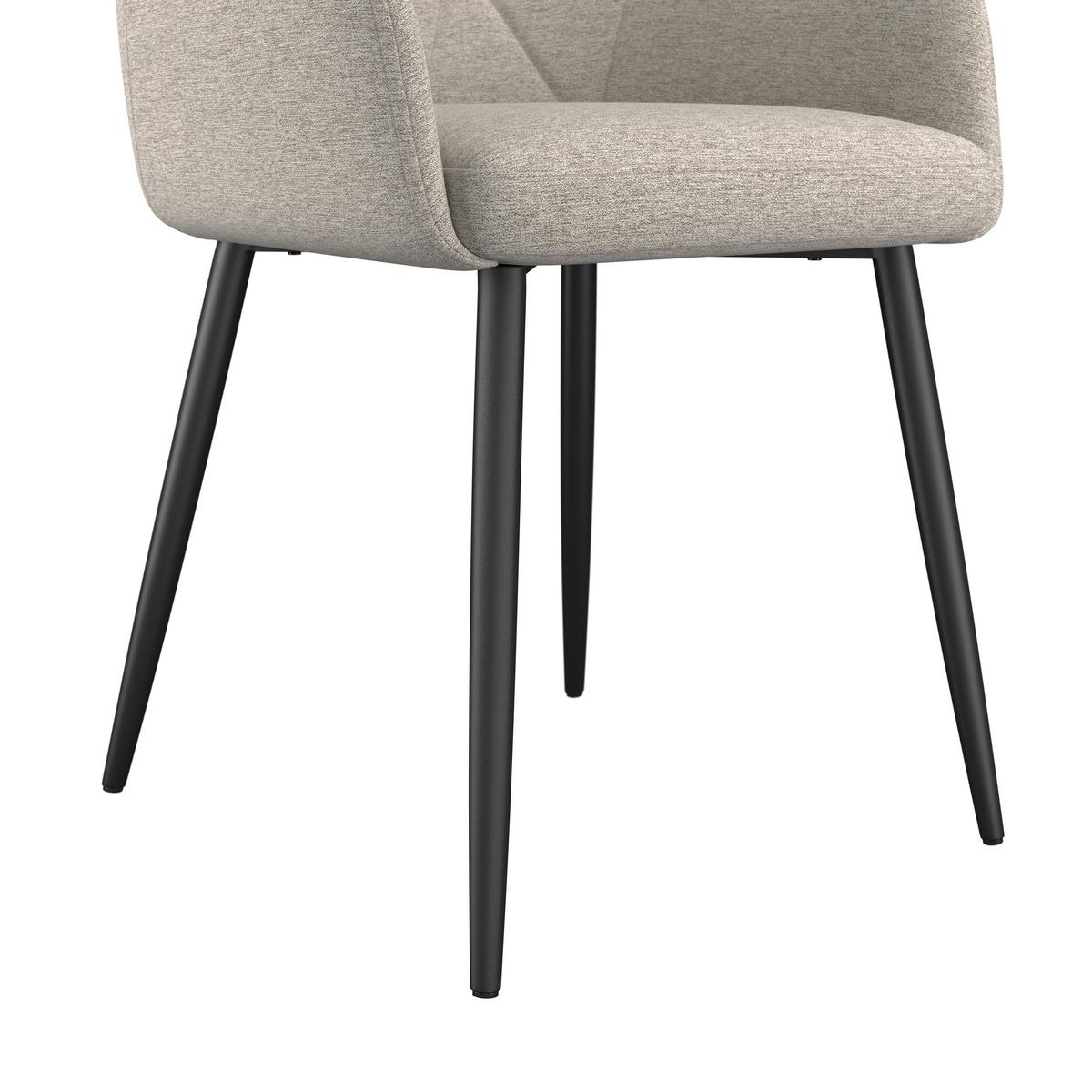 Armlehnstuhl Hardy Giga Webstoff beige, B: 57cm - Beige/Schwarz, MODERN, Textil/Metall (57/86/64cm)