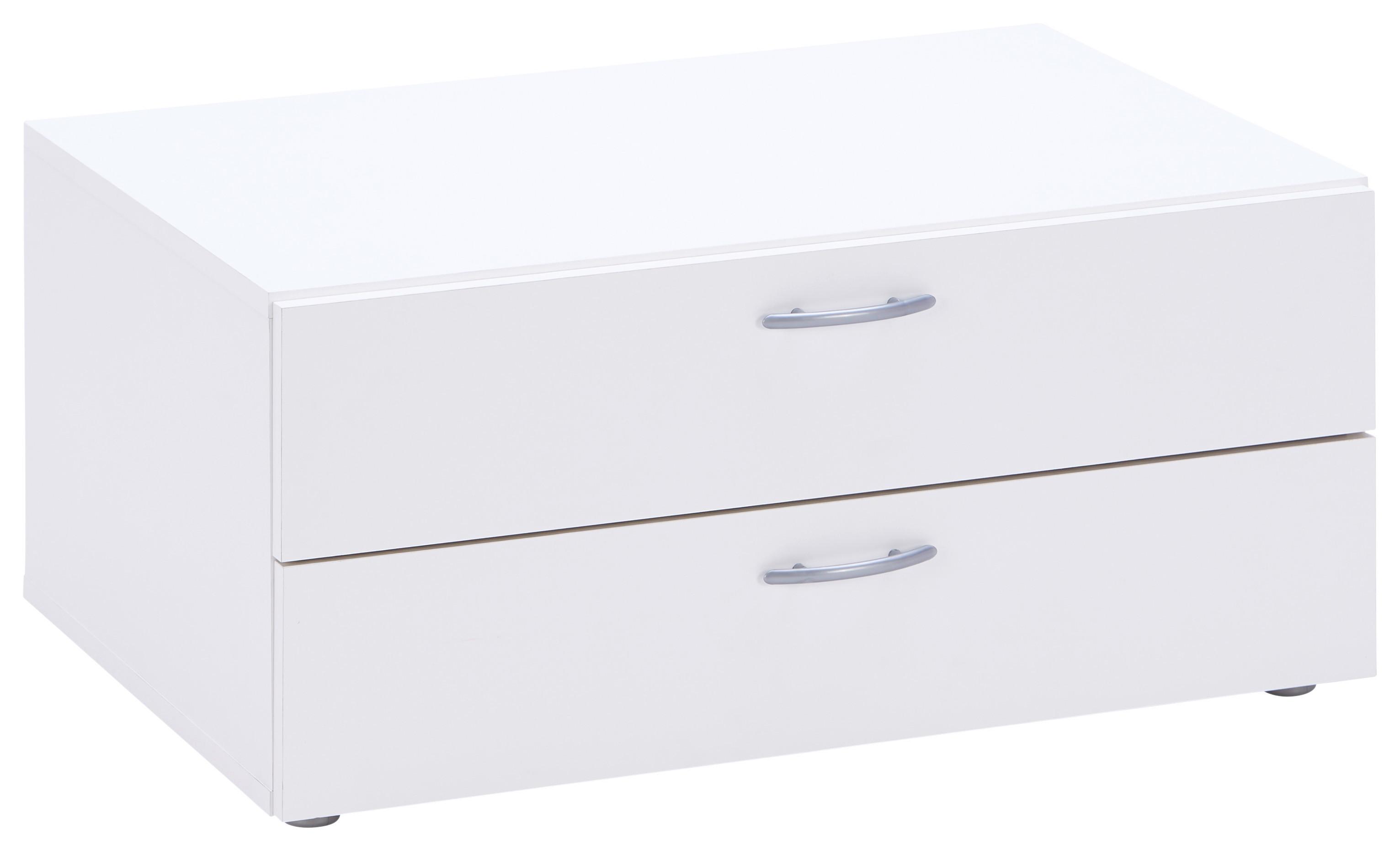 Schubladenbox Basic Weiß 2 Laden - Weiß, KONVENTIONELL, Holzwerkstoff (74/35/51,5cm)