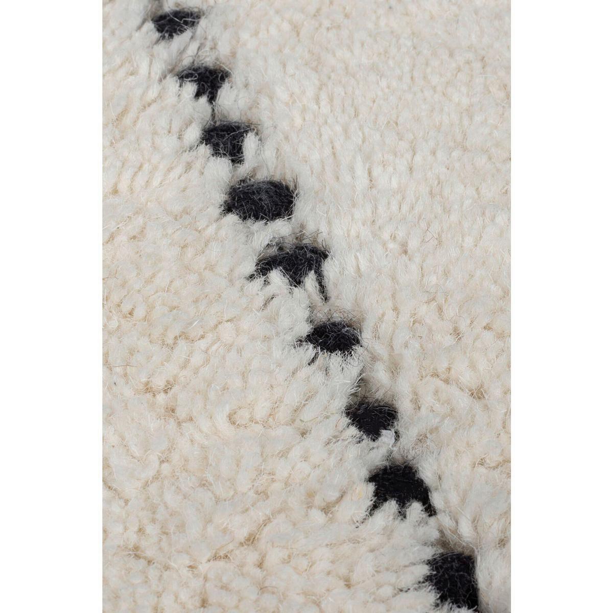 Handwebteppich Dottie Linear - Schwarz/Weiß, KONVENTIONELL, Textil (120/170cm)