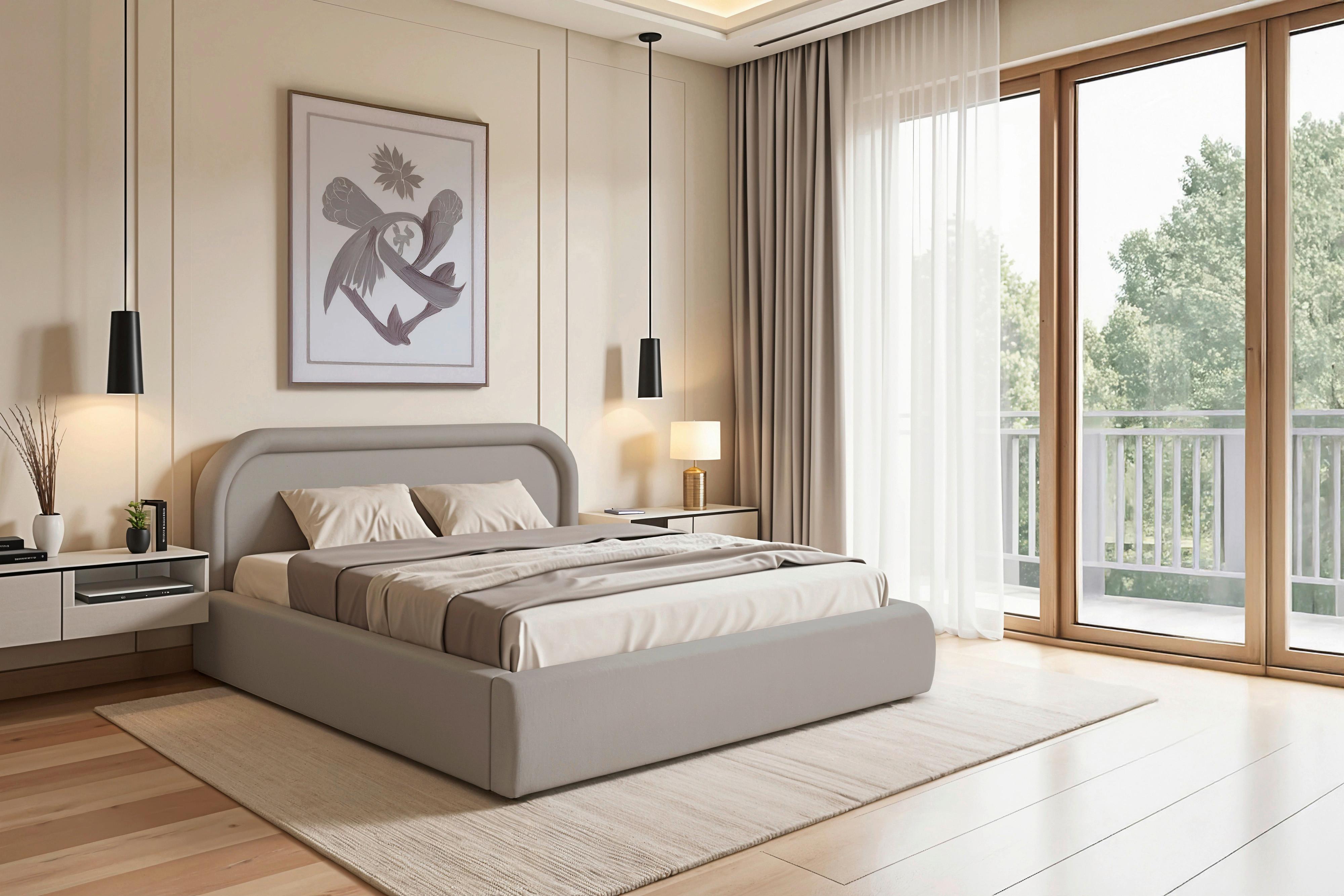 Polsterbett Dafne Grau Lf: 140x200 cm - Eichefarben/Grau, MODERN, Holz/Textil (140/200cm) - Livetastic