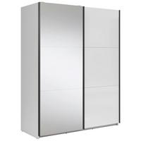 Tolóajtós Szekrény Tetrix 153/195 Cm - magasfényű fehér/átlátszó, Modern, faalapú anyag/Üveg (153,5/195,5/60cm) - MID.YOU