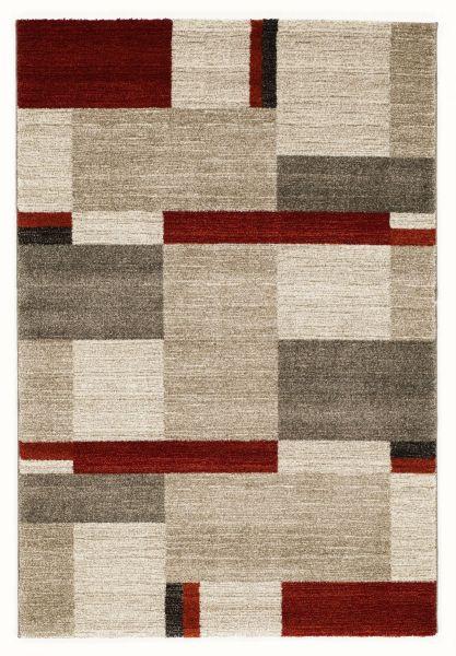 Webteppich Palazzo Bloc Braun/Rot/Beige 160x230 cm - Beige/Rot, KONVENTIONELL, Textil (160/230cm) - Novel
