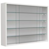 Hängevitrine Drivalo Weiß B: 75 cm - Transparent/Weiß, Design, Glas/Holzwerkstoff (75/55/12cm) - MID.YOU