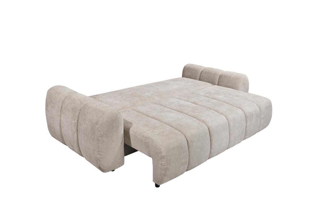 Schlafsofa Bubble Beige, B: 256cm - Beige/Schwarz, Design, Textil (256/76/112cm) - MID.YOU