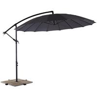 Ampelschirm Shanghai Dm: 290 H: 258 Cm Anthrazit - Anthrazit/Schwarz, MODERN, Kunststoff/Textil (290/258cm) - Ondega