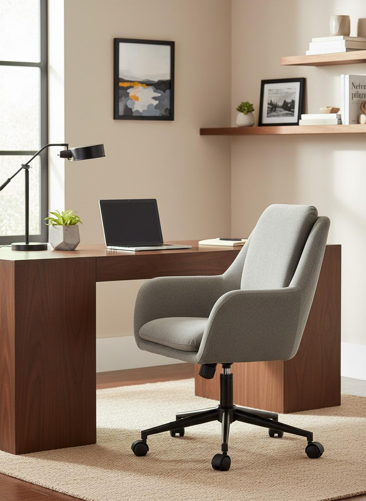 Drehstuhl Amalfi Grau B: 58 cm - Schwarz/Grau, MODERN, Kunststoff/Textil (58/91-99/71cm) - MID.YOU