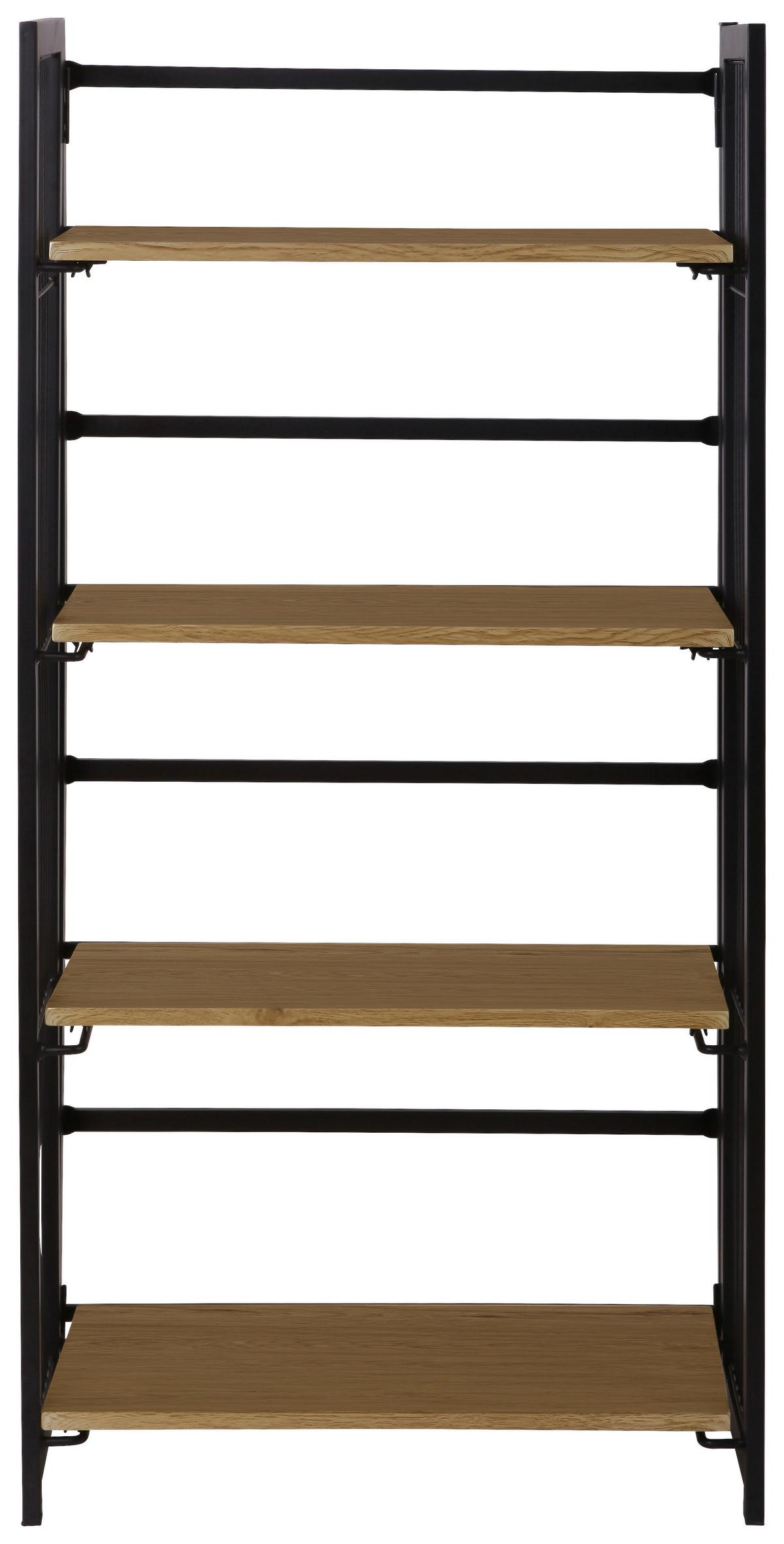 Polc Klapp - tölgyfa színű/fekete, Modern, faalapú anyag/fém (60/124,5/30cm)