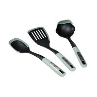 Küchenhelferset 3-teilig Salbeigrün, Schwarz, Silber - Salbeigrün/Silberfarben, Basics, Kunststoff (13/11.5/35.5cm)