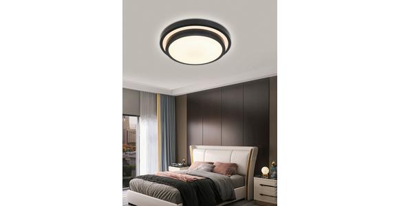 LED-Deckenleuchte Lana Ø 41 cm mit Farbwechsler - Schwarz/Weiß, MODERN, Kunststoff/Metall (41/10cm) - Luca Bessoni