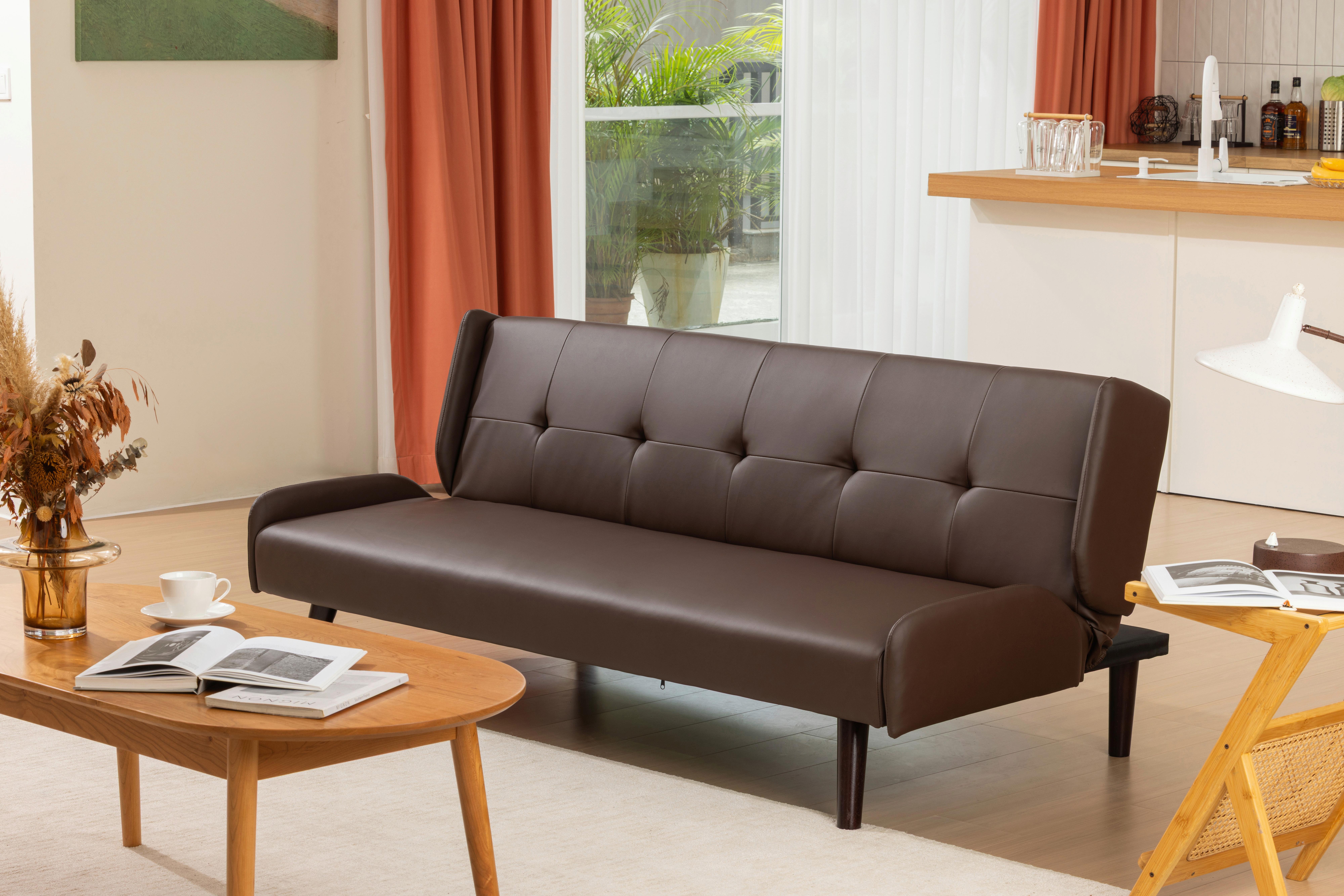 Schlafsofa Rotterdam - Dunkelbraun/Braun, Basics, Holz/Textil (185/77/91cm) - P & B