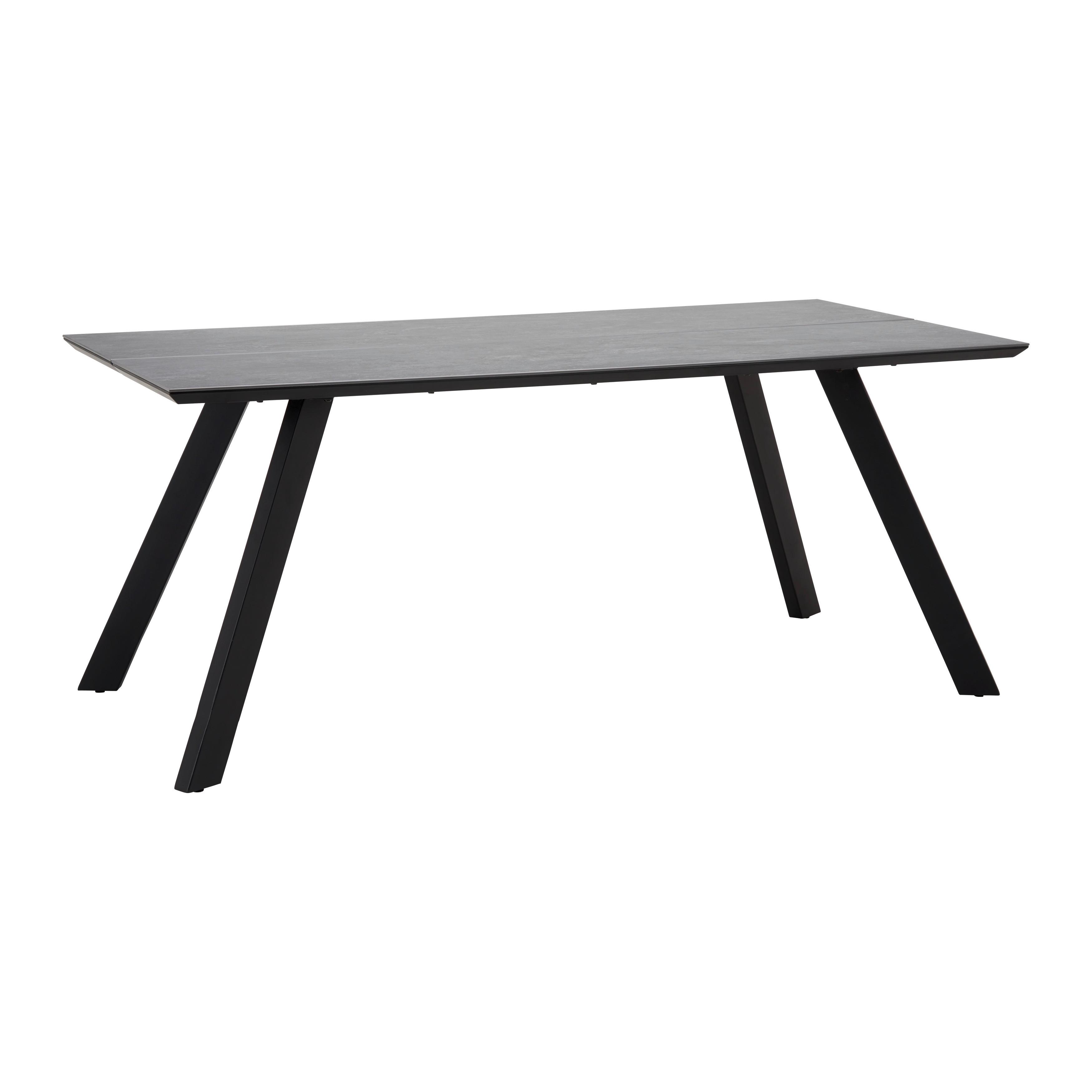 Jedálenský stôl LITTA 180x90 cm - čierna/tmavosivá, Modern, kov/drevo (180/90/76cm) - P & B