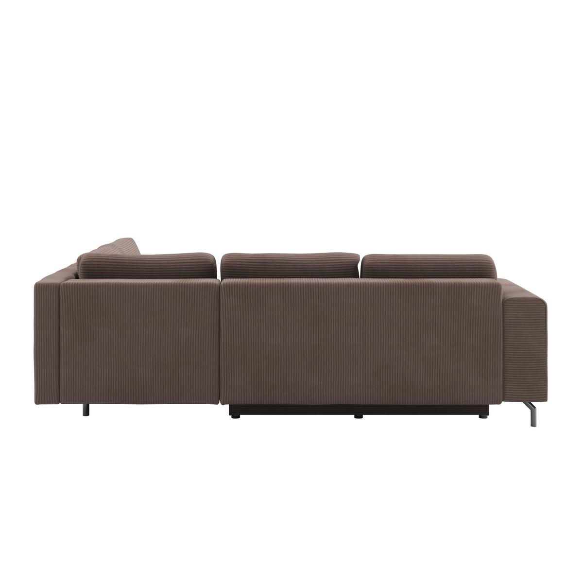 Rohová sedačka VENI, pravá, hnedý menčester - hnedá/čierna, Modern, textil (272/210cm) - Ondega