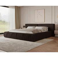 Polsterbett Vanessa mit Bettkasten 160x200 - Schwarz/Braun, MODERN, Holz/Metall (160/200cm) - Livetastic