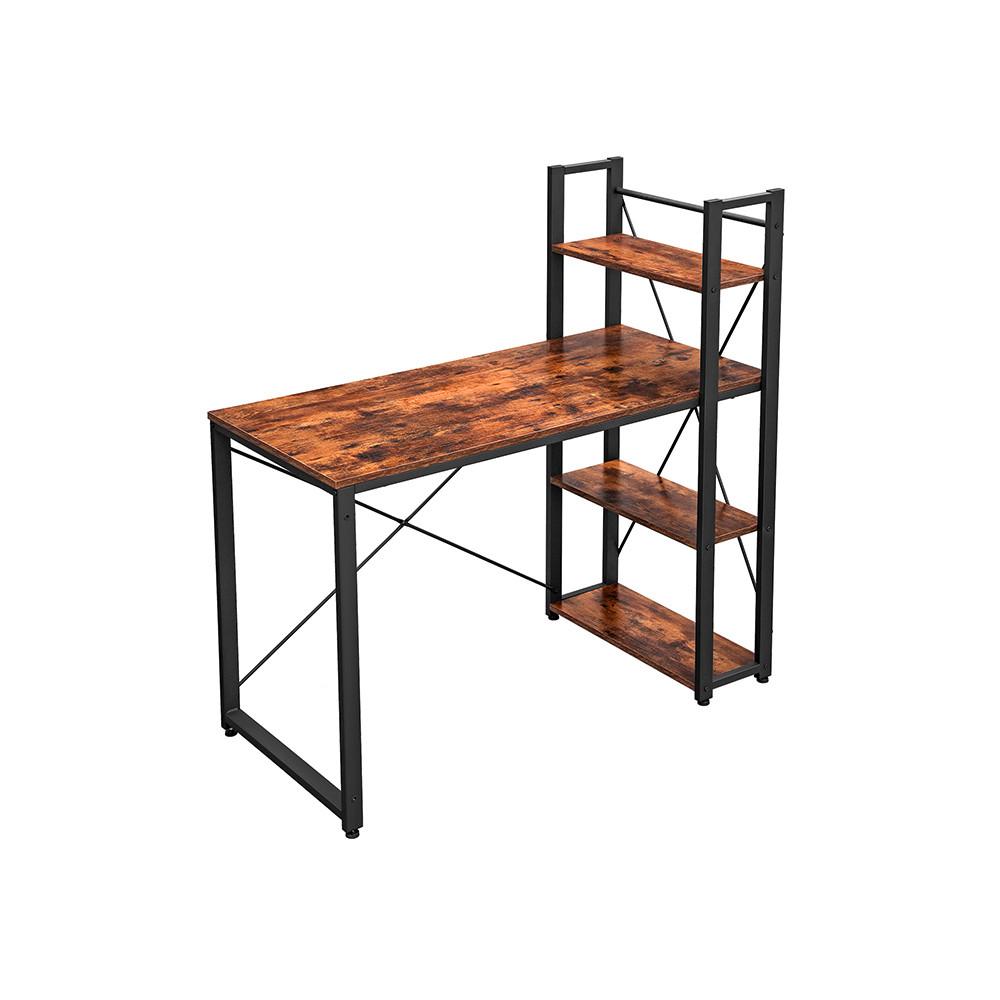 Písací stôl IRON - hnedá/čierna, Basics, kov/kompozitné drevo (120/60/120cm) - Boxxx