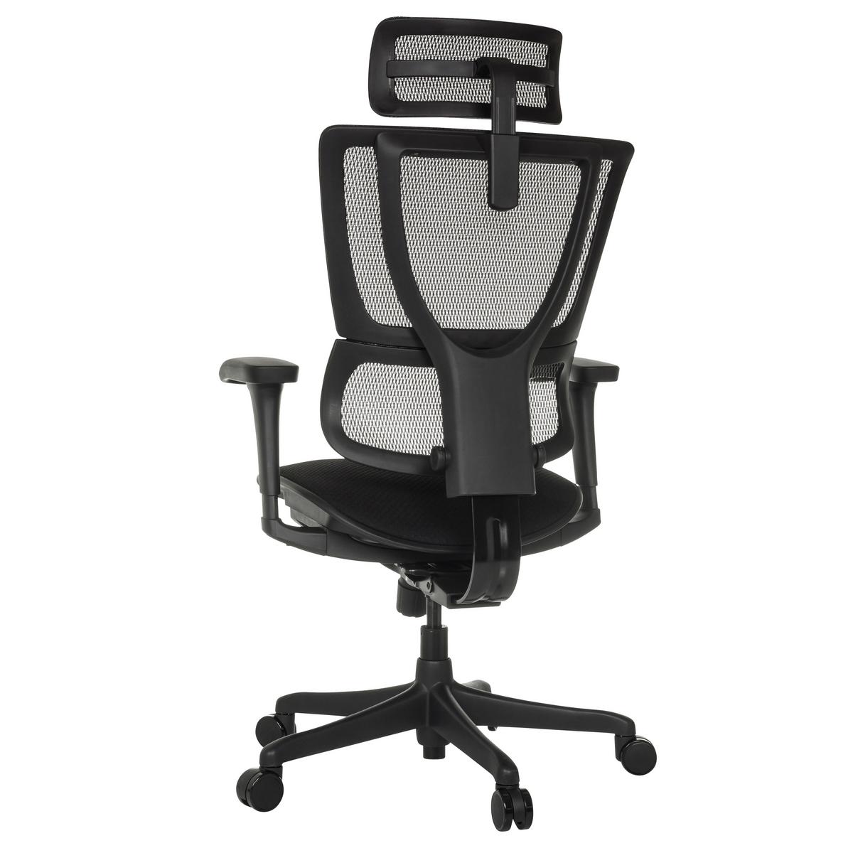 Drehstuhl Ergohuman Slim Eco Schwarz B: 69 cm - Schwarz, MODERN, Kunststoff/Textil (69/112 - 134/63cm) - MID.YOU