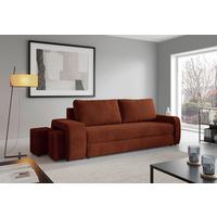 Schlafsofa Ines Rostfarben B: 258cm - Rostfarben/Schwarz, Design, Textil (258/98/95cm) - Livetastic