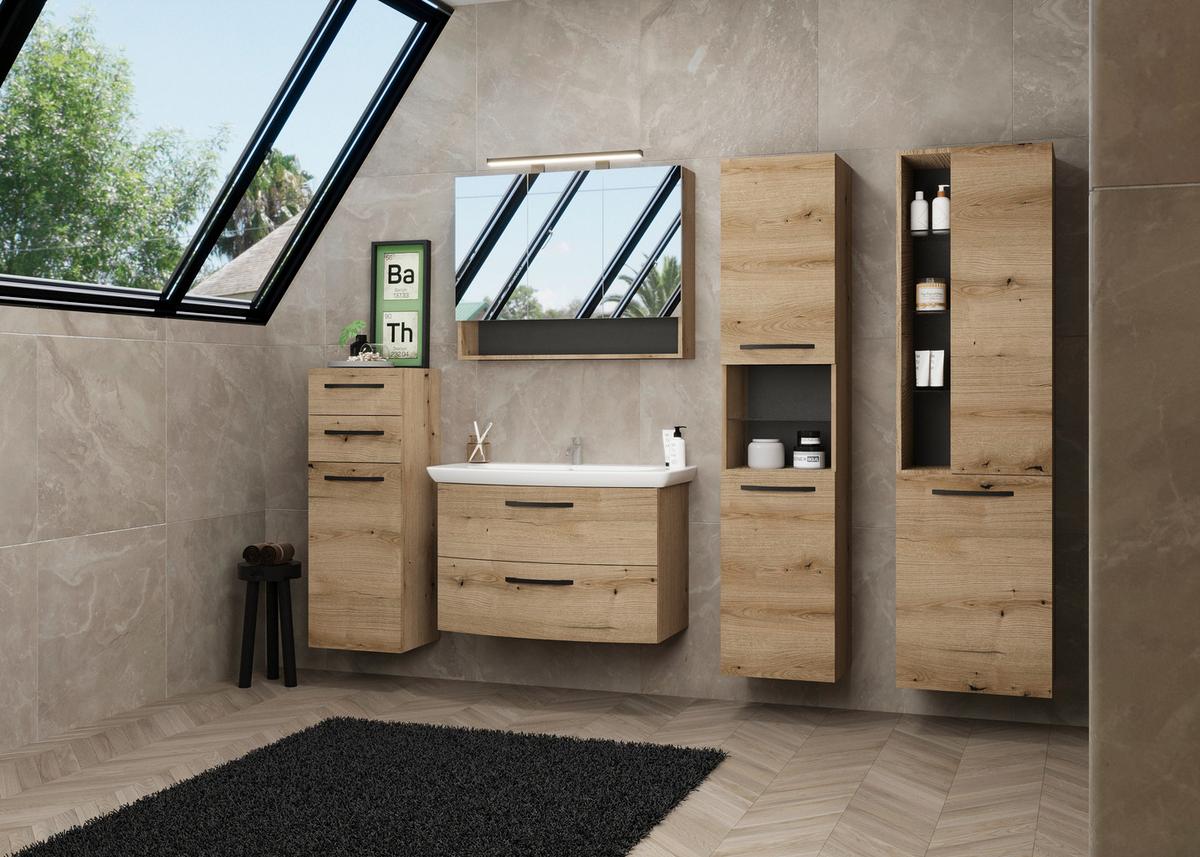 Waschbeckenunterschrank Fino, Evoke, B: 90cm - Weiß, KONVENTIONELL, Keramik/Holzwerkstoff (90/60/51cm)