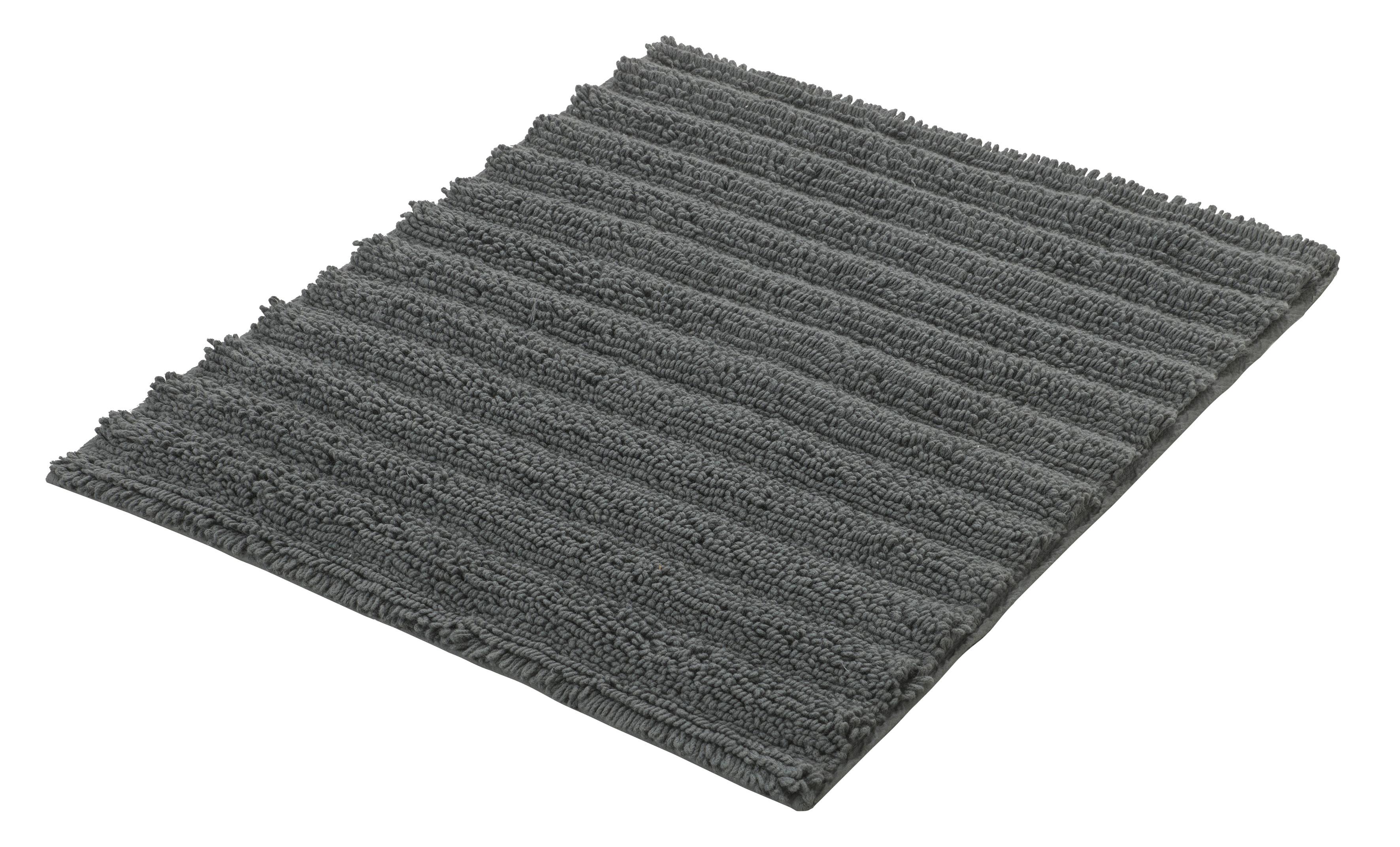 WC-Vorleger Yara Grau 50x60 cm waschbar - Grau, Basics, Textil (50/60cm) - Kleine Wolke