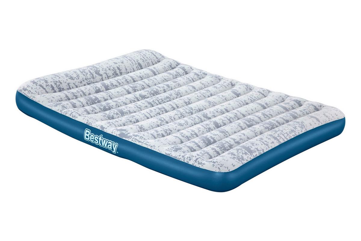 Luftbett Hubert 203x152x30 Cm Bis 300kg, Inkl. Pumpe - Graublau/Grau, KONVENTIONELL, Kunststoff/Metall (203/152/30cm) - Bestway